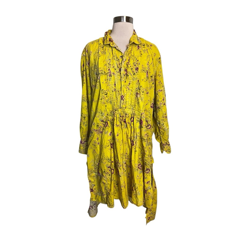 Magnolia Pearl Cordelia Night Shirt Top 2546 Yellow Pink Floral European Cotton